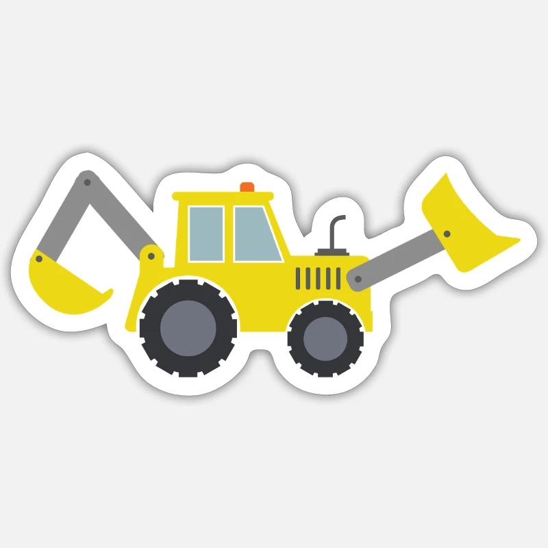 Backhoe loader Sticker size S (10 x 10 cm)
