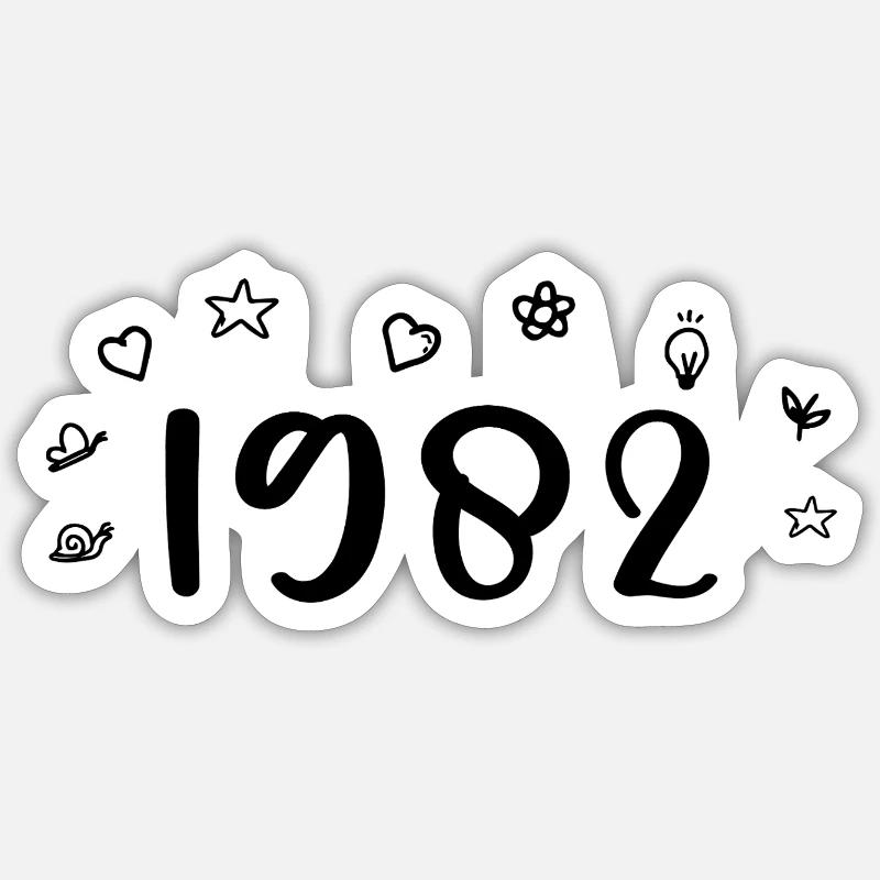 1982 Anniversary 1982 Retro 1982 - Sticker size S (10 x 10 cm) - white matte