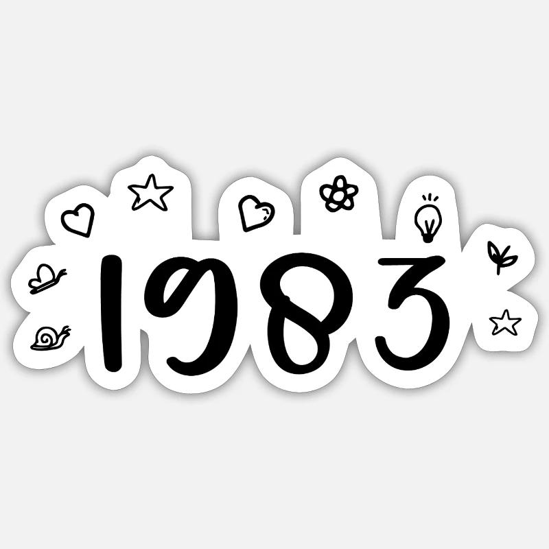 1983 Jubiläum 1983 Retro 1983 - Sticker Größe S (10 x 10 cm) - Mattweiß
