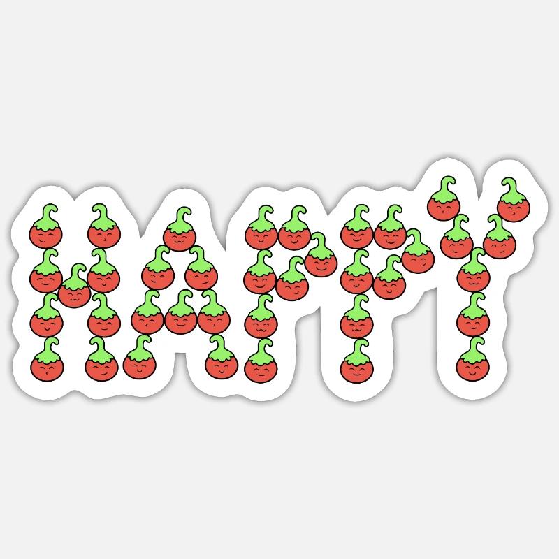 Tomates heureuses Sticker taille S (10 x 10 cm)