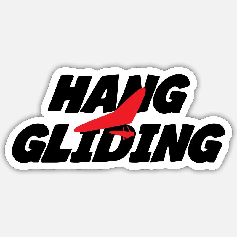 Intense Red Hang Gliding Graphic - Sticker size S (10 x 10 cm) - white matte