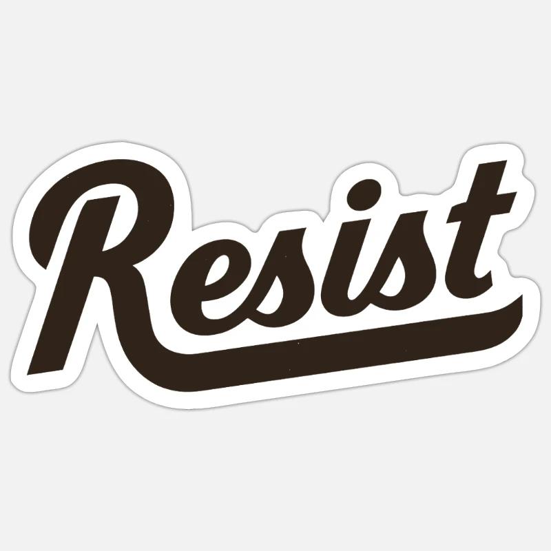 Resist Schriftzug Mutiger Protest - Sticker Größe S (10 x 10 cm) - Mattweiß