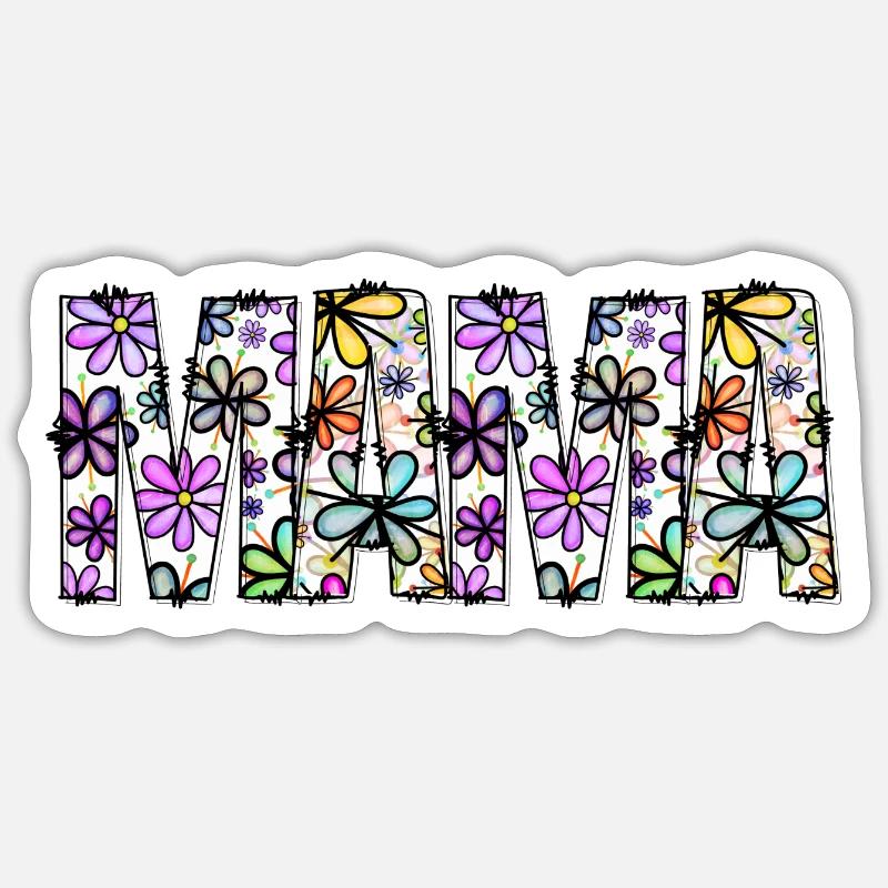 Blumenregenbogen-Wortmuster Sticker Größe S (10 x 10 cm)