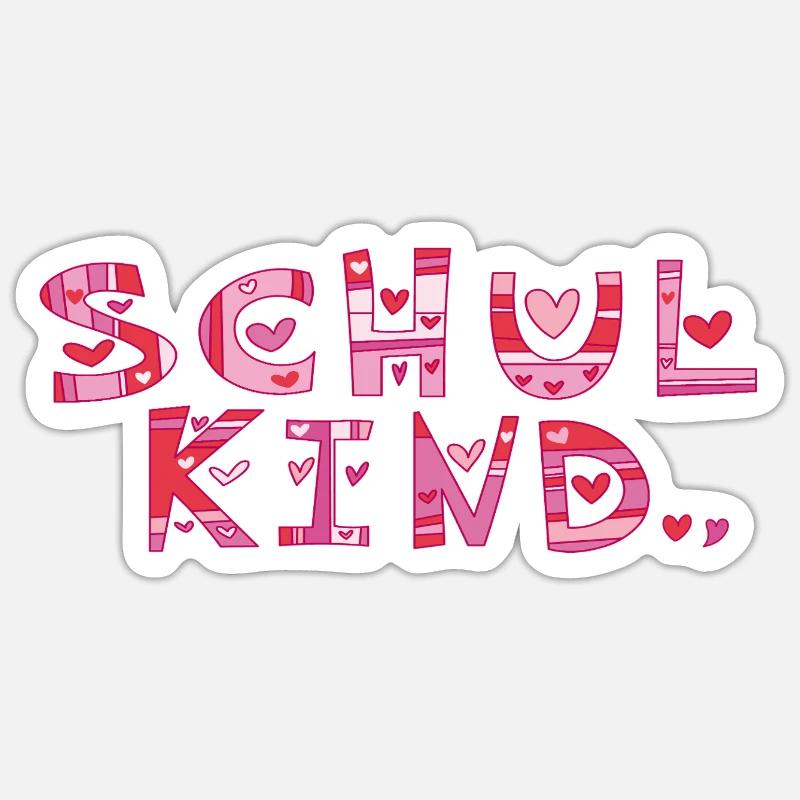 Schulkind mit Herzchen  Sticker Größe S (10 x 10 cm)