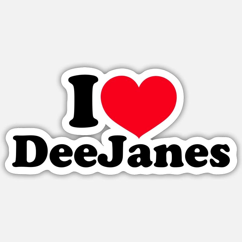 I Love DeeJanes - Sticker Größe S (10 x 10 cm) - Mattweiß