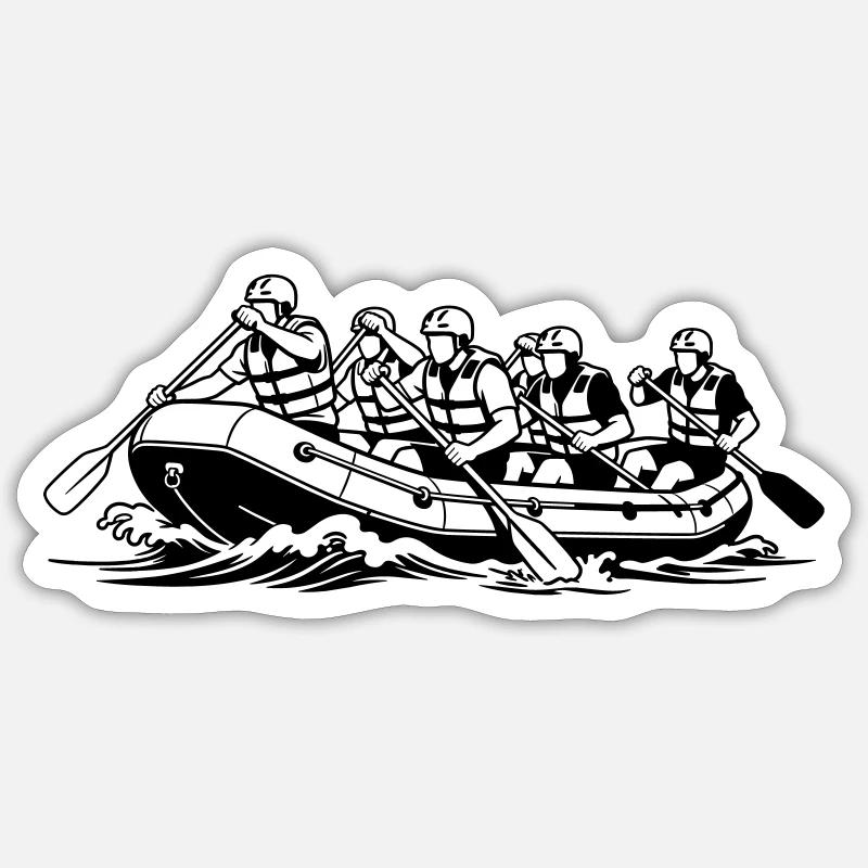 rafting - Sticker taille S (10 x 10 cm) - blanc mat