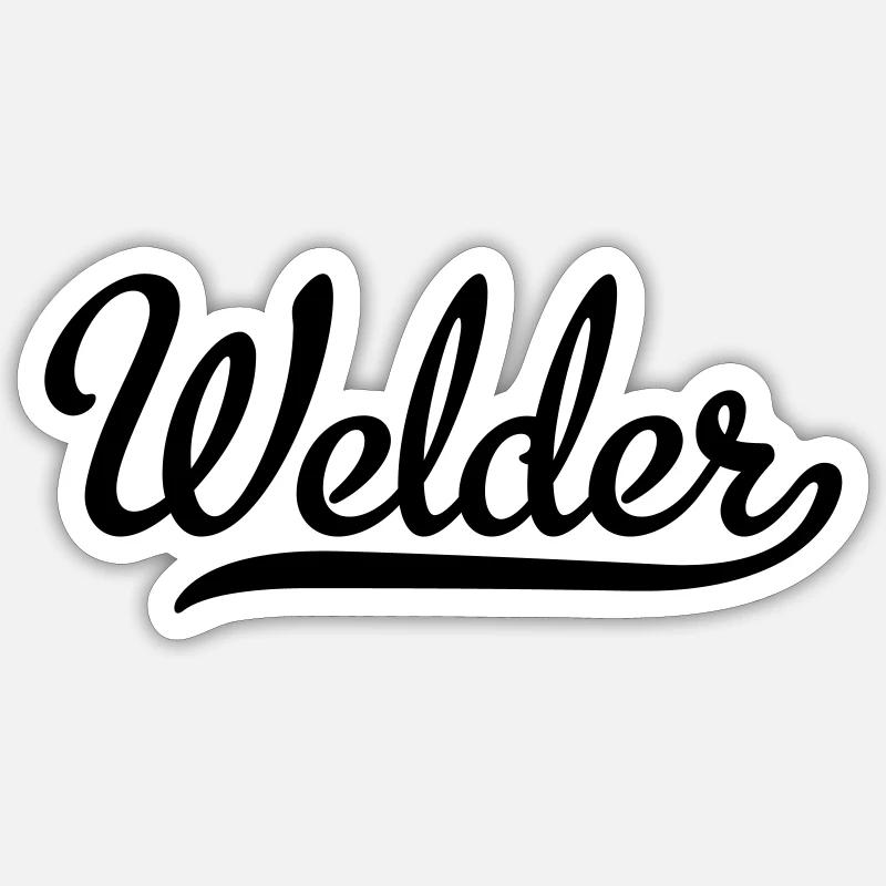 soudeur - Sticker taille S (10 x 10 cm) - blanc mat