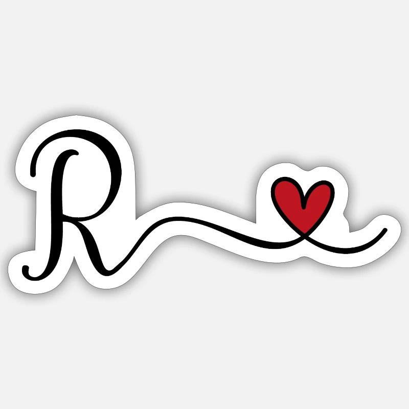 Monogramme de la lettre R - Sticker taille S (10 x 10 cm) - blanc mat