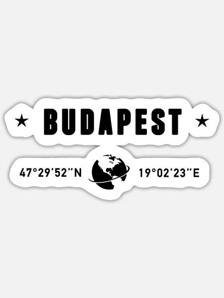 Budapest, Ungarn koordiniert den Planeten Erde - Sticker Größe S (10 x 10 cm) - Mattweiß