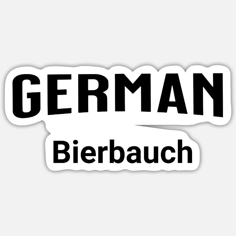 German Bierbauch - Sticker Größe S (10 x 10 cm) - Mattweiß