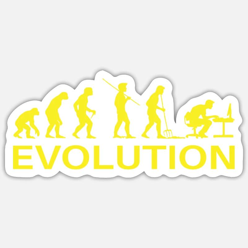 Evolution Gamer | Computer Freak Geek PC - Sticker Größe S (10 x 10 cm) - Mattweiß