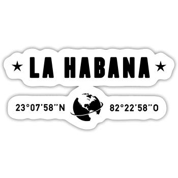 La Habana Cuba Coordinates Globe - Sticker size S (10 x 10 cm) - white matte - Front