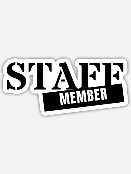 Staff Member - Team Personal Event Mitarbeiter - Sticker Größe S (10 x 10 cm) - Mattweiß