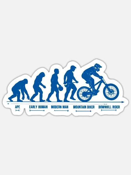 Mountainbike Evolution Downhill MTB Geschenk - Sticker Größe S (10 x 10 cm) - Mattweiß