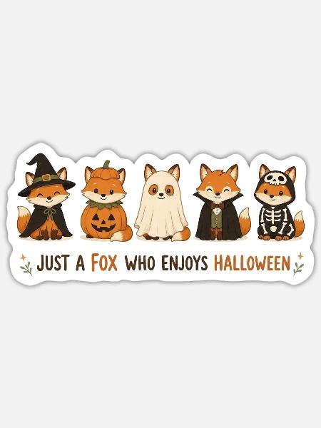 Halloween Fuchs-Crew - Sticker Größe S (10 x 10 cm) - Mattweiß
