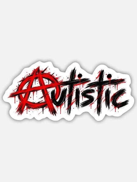 autistic - Autismus - Sticker Größe S (10 x 10 cm) - Mattweiß