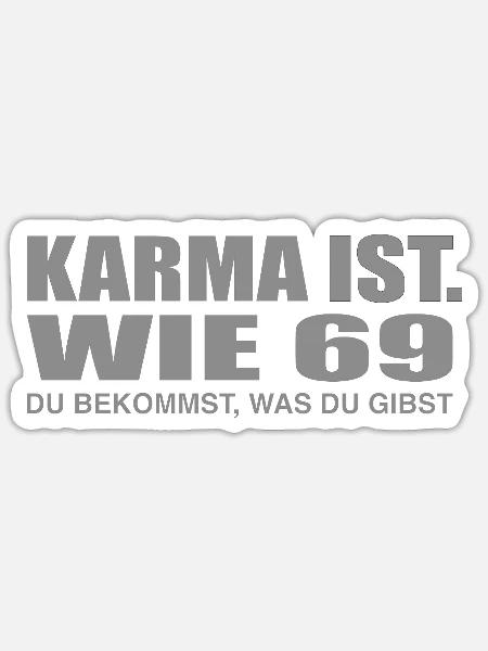 Karma 69 - Sticker Größe S (10 x 10 cm) - Mattweiß