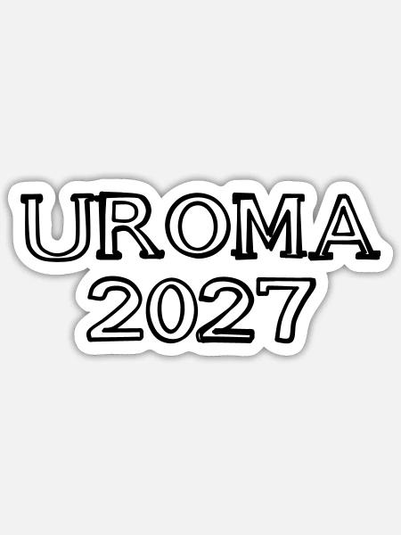 Uroma 2027 Schriftzug handgezeichnet - Sticker Größe S (10 x 10 cm) - Mattweiß
