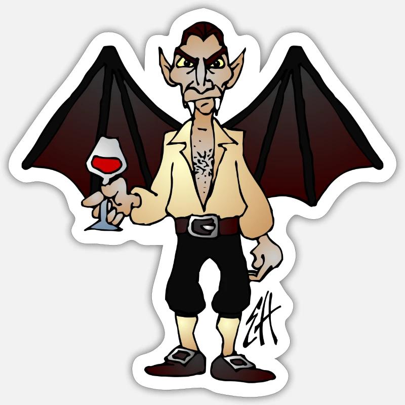 Vampire fc - Sticker taille S (10 x 10 cm) - blanc mat