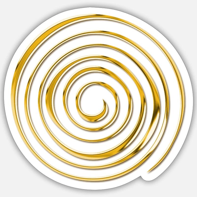 Spirale 3D GOLD Sticker taille S (10 x 10 cm)