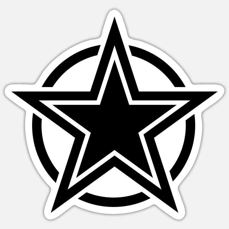 star - Sticker taille S (10 x 10 cm) - blanc mat