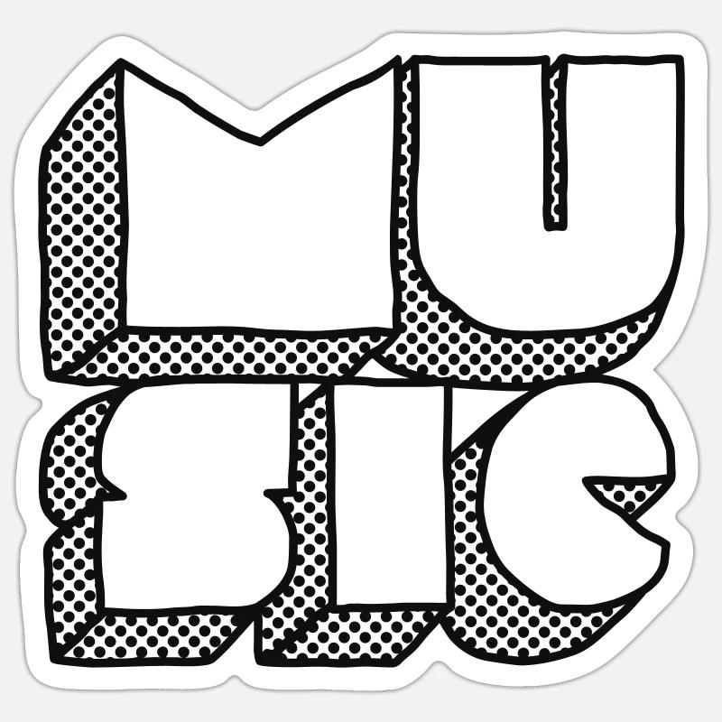 Don't Stop The Music - Sticker taille S (10 x 10 cm) - blanc mat