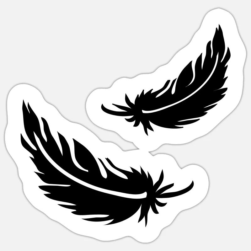 Zwei fliegende Federn Sticker Größe S (10 x 10 cm)