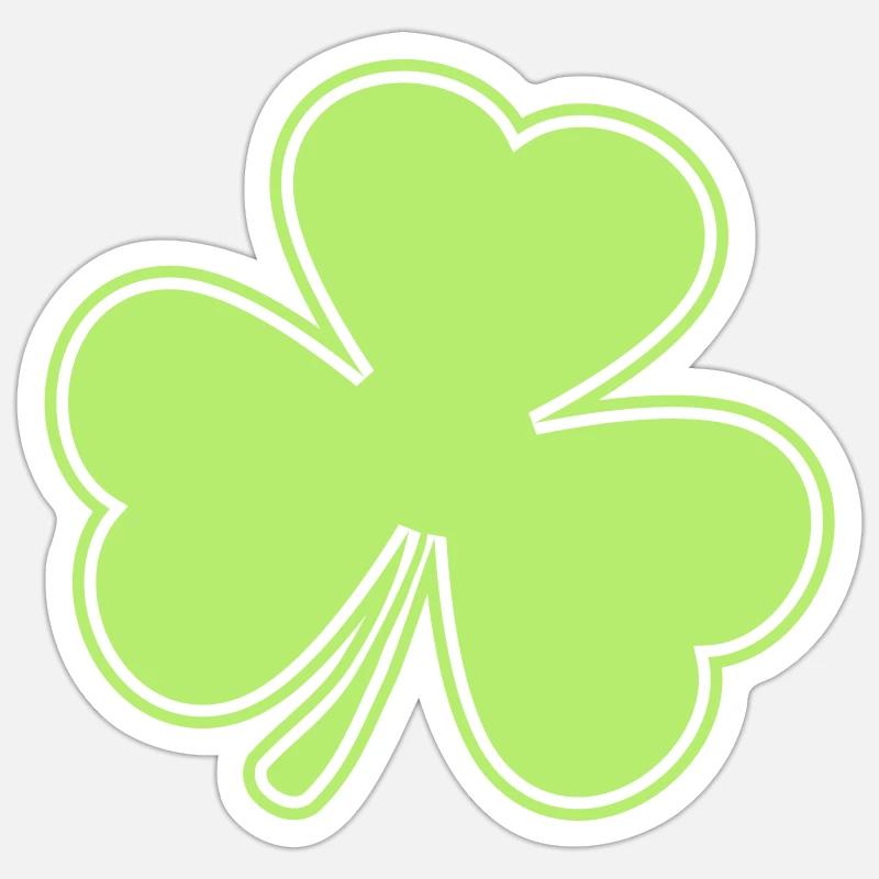 kleeblatt St. Patrick´s Day - Sticker Größe S (10 x 10 cm) - Mattweiß