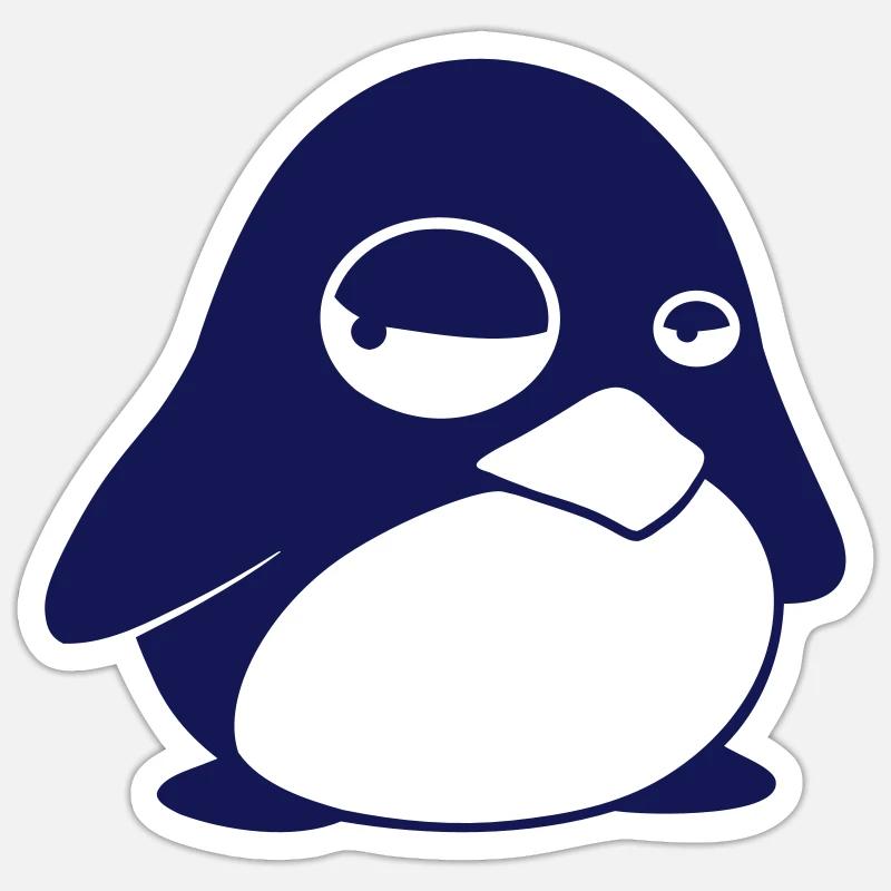 TUX Penguin, LINUX v2.0 - Sticker taille S (10 x 10 cm) - blanc mat