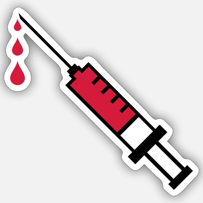 sang seringue Sticker taille S (10 x 10 cm)