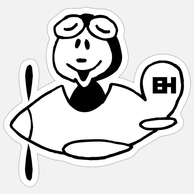 Avion - Sticker taille S (10 x 10 cm) - blanc mat