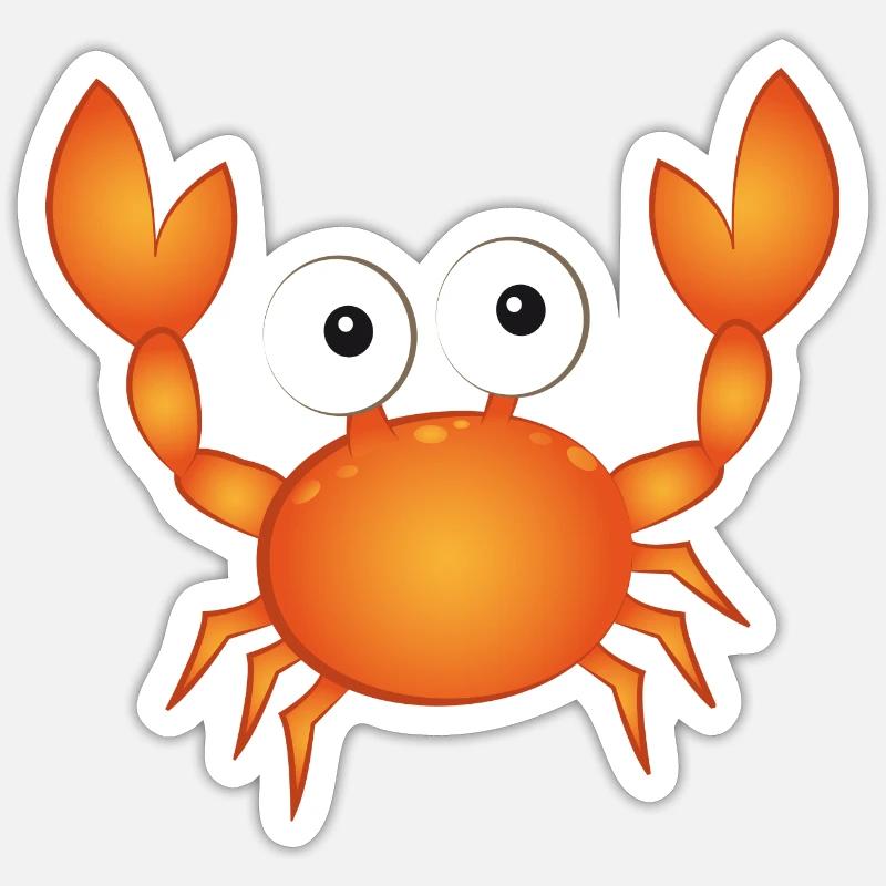 Krabbe - Sticker Größe S (10 x 10 cm) - Mattweiß