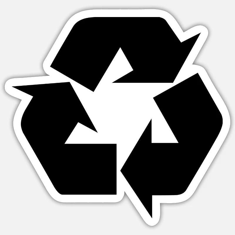 Recycler - Sticker taille S (10 x 10 cm) - blanc mat