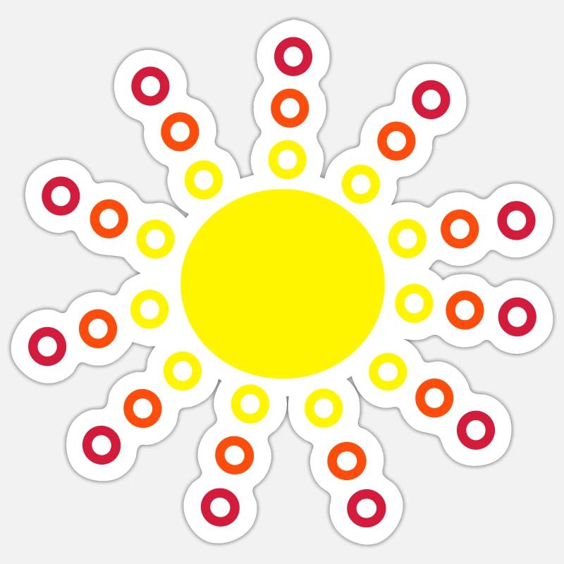 sun 2 - Sticker size S (10 x 10 cm) - white matte