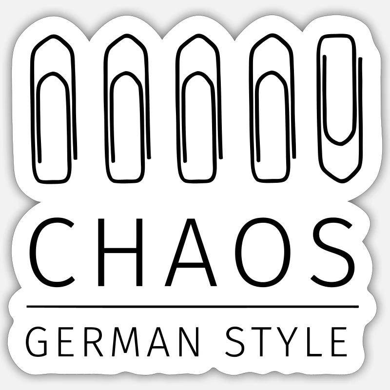 Chaos German Style - Sticker Größe S (10 x 10 cm) - Mattweiß