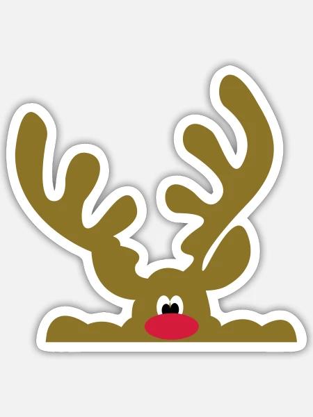 elch - Sticker Größe S (10 x 10 cm) - Mattweiß