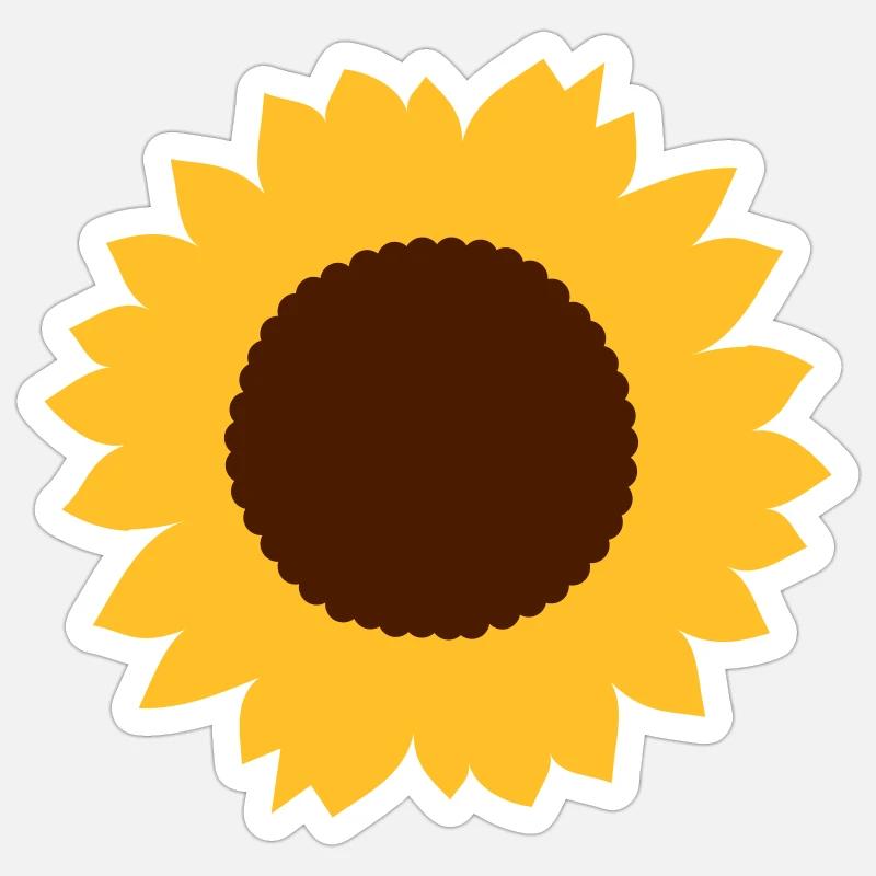Sonnenblume - Sticker Größe S (10 x 10 cm) - Mattweiß