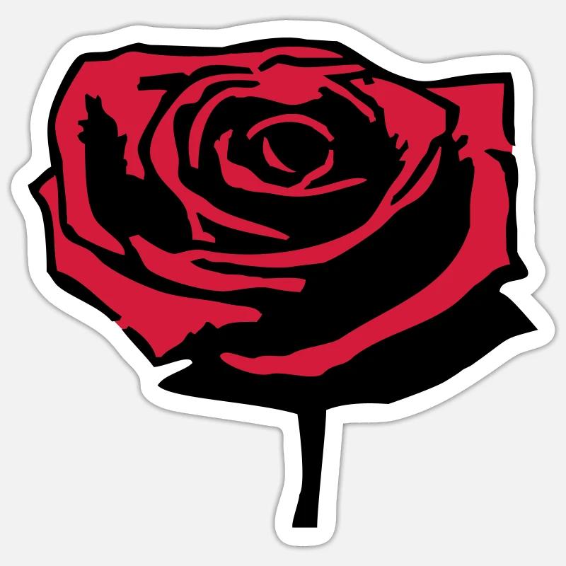 Rose rouge Sticker taille S (10 x 10 cm)
