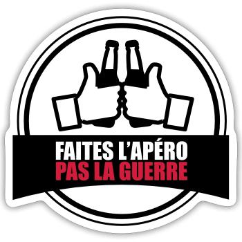 Faites l'apéro - Sticker taille S (10 x 10 cm) - blanc mat - Devant