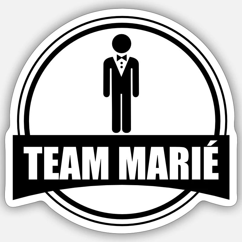 TEAM marié - équipe du marié - EVG - Sticker taille S (10 x 10 cm) - blanc mat