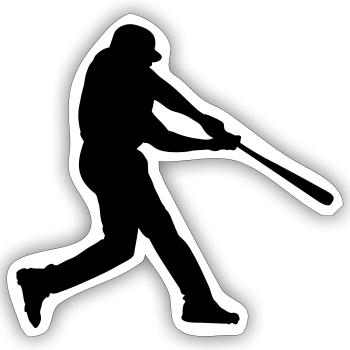 Baseball - Sticker taille S (10 x 10 cm) - blanc mat - Devant
