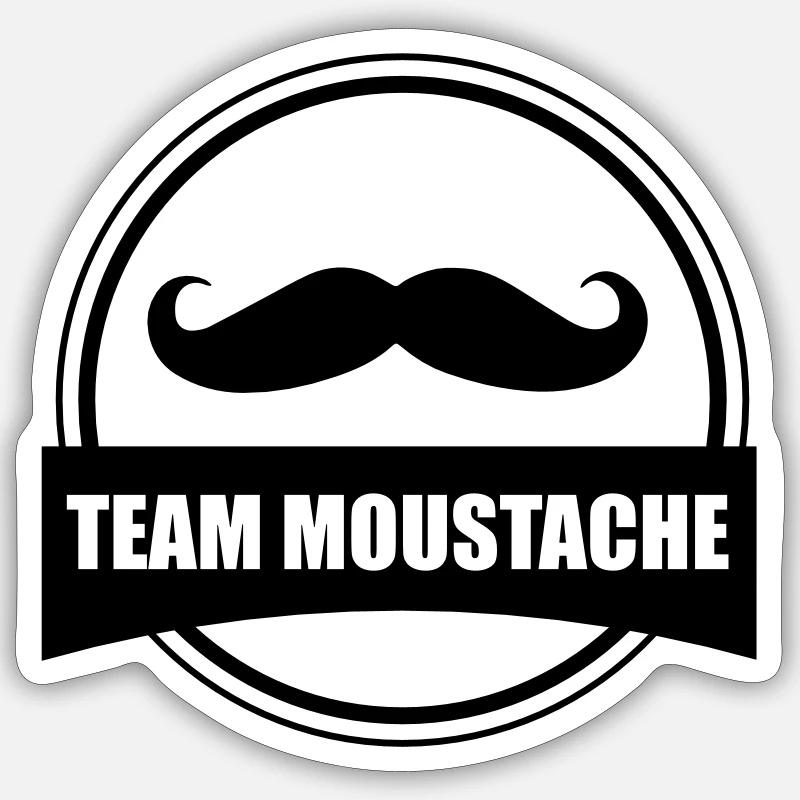 team moustache Sticker taille S (10 x 10 cm)