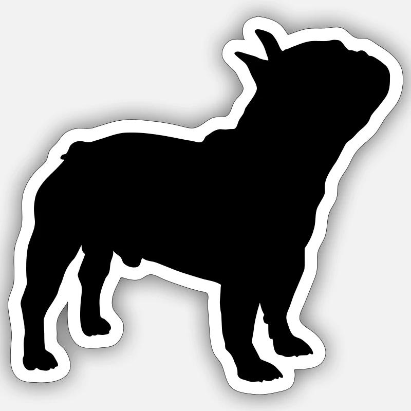 Bouledogue français - Sticker taille S (10 x 10 cm) - blanc mat