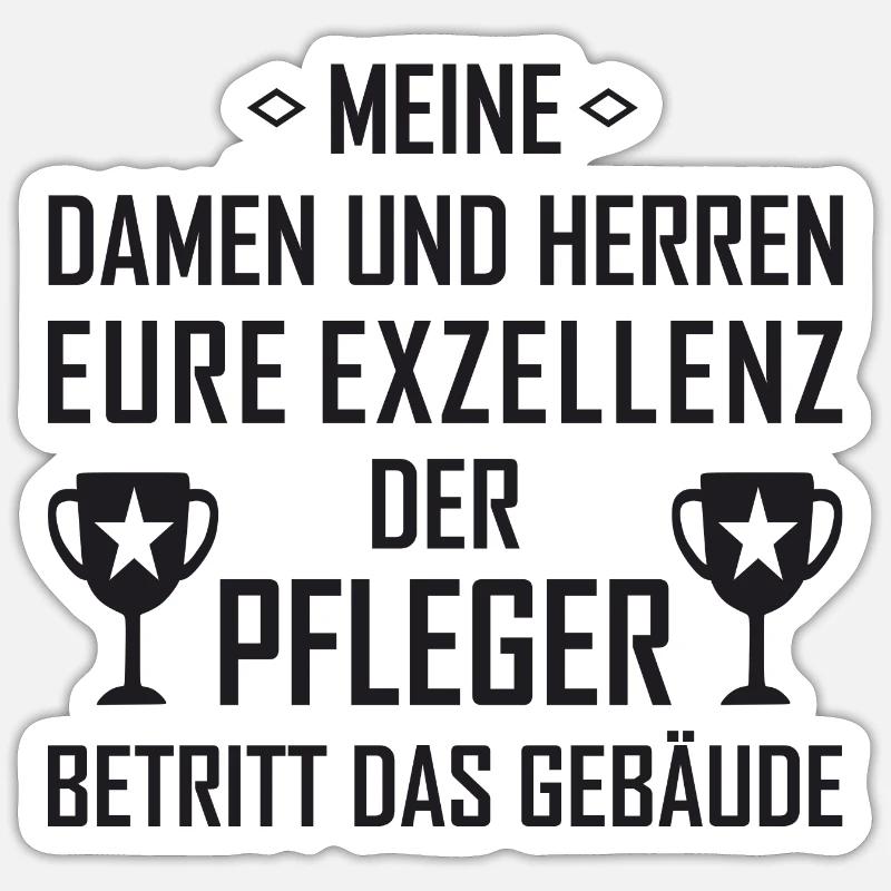 Der Pfleger - Sticker Größe S (10 x 10 cm) - Mattweiß