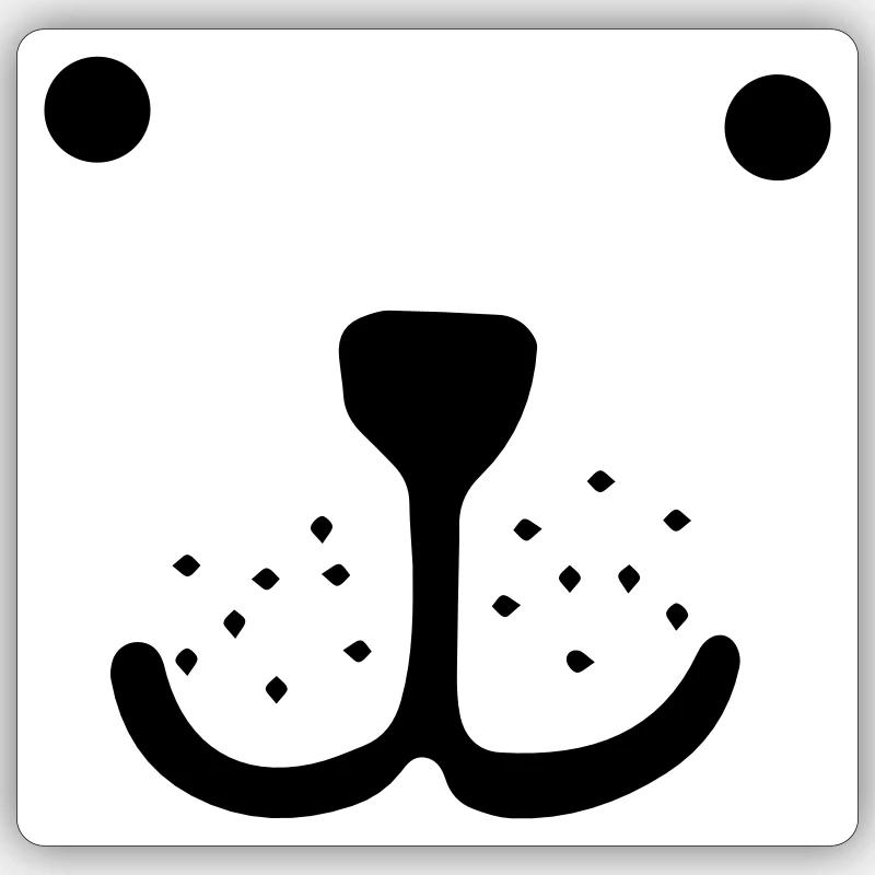 Bär - Sticker Größe S (10 x 10 cm) - Mattweiß