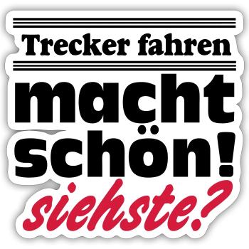 Traktor , Trecker , Trecker fahren (25) - Sticker Größe S (10 x 10 cm) - Mattweiß - Vorne