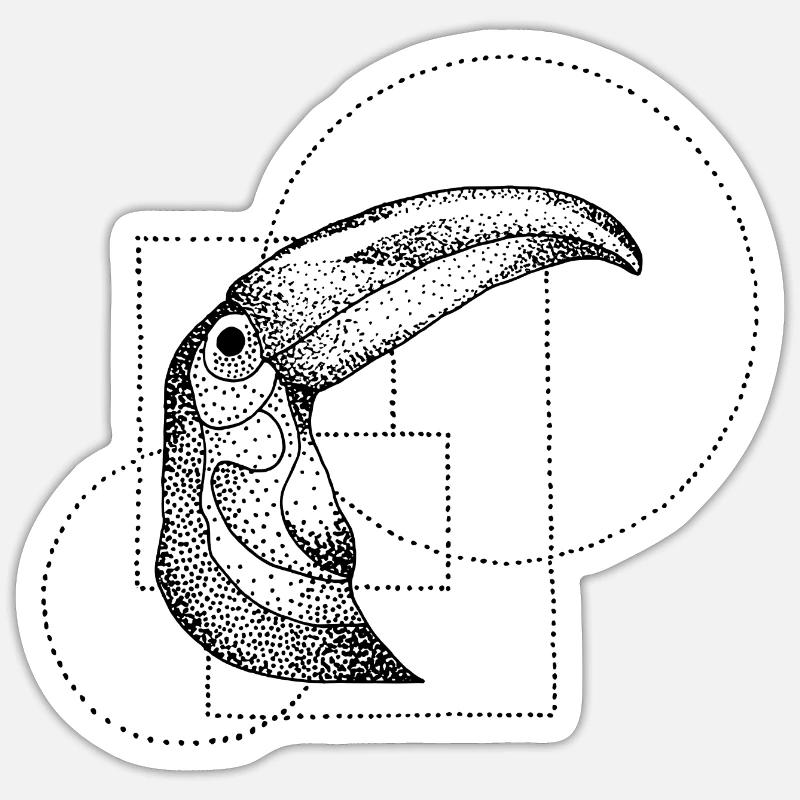 Toucan - Sticker taille S (10 x 10 cm) - blanc mat