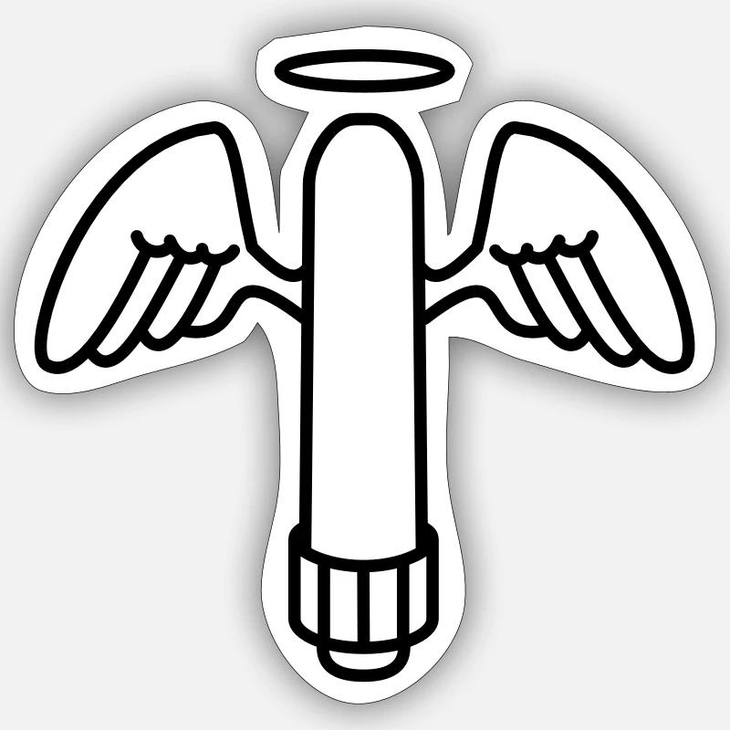 Gode avec ailes Sticker taille S (10 x 10 cm)