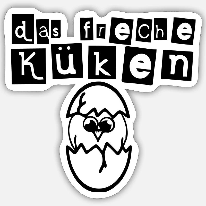 Das freche Küken Freundin Mädchen Kind Geschenk - Sticker Größe S (10 x 10 cm) - Mattweiß
