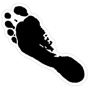 Barfuß links (Fußabdruck) / barefoot left ( - Sticker Größe S (10 x 10 cm) - Mattweiß - Vorne